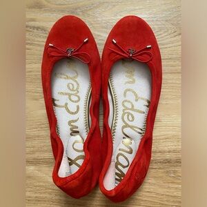 Sam Edelman Felicia Suede Vibrant Red Flats